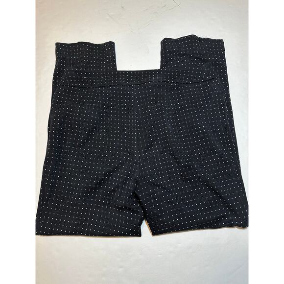 Chico’s Black & White Polka Dot Knit Pants Size 1 US 8 Stretch Front Zipper - Picture 9 of 9